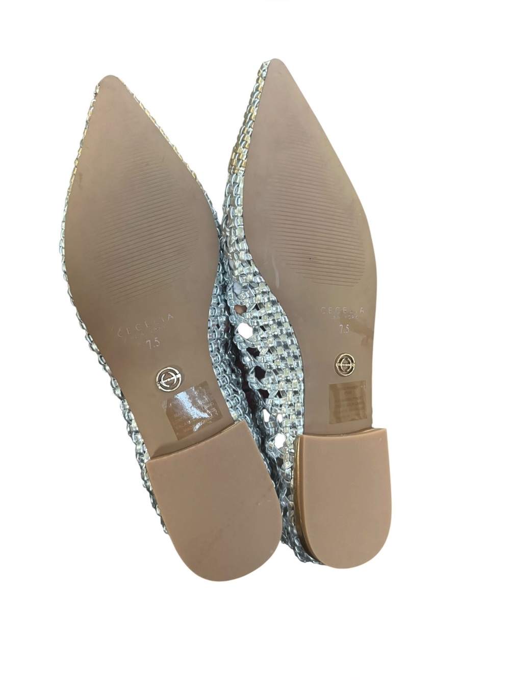 Cecelia New York Brie Woven Ballet Flats in gold and silver 7.5 NWT - Picture 9 of 9